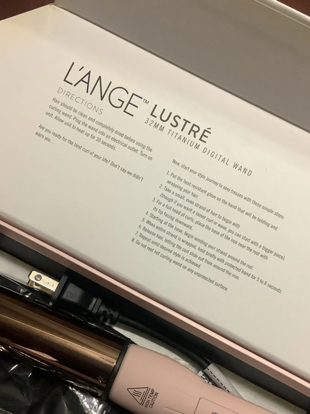 L’ANGE -  32mm titanium digital wand Blush Luxe Hair Styling Iron
